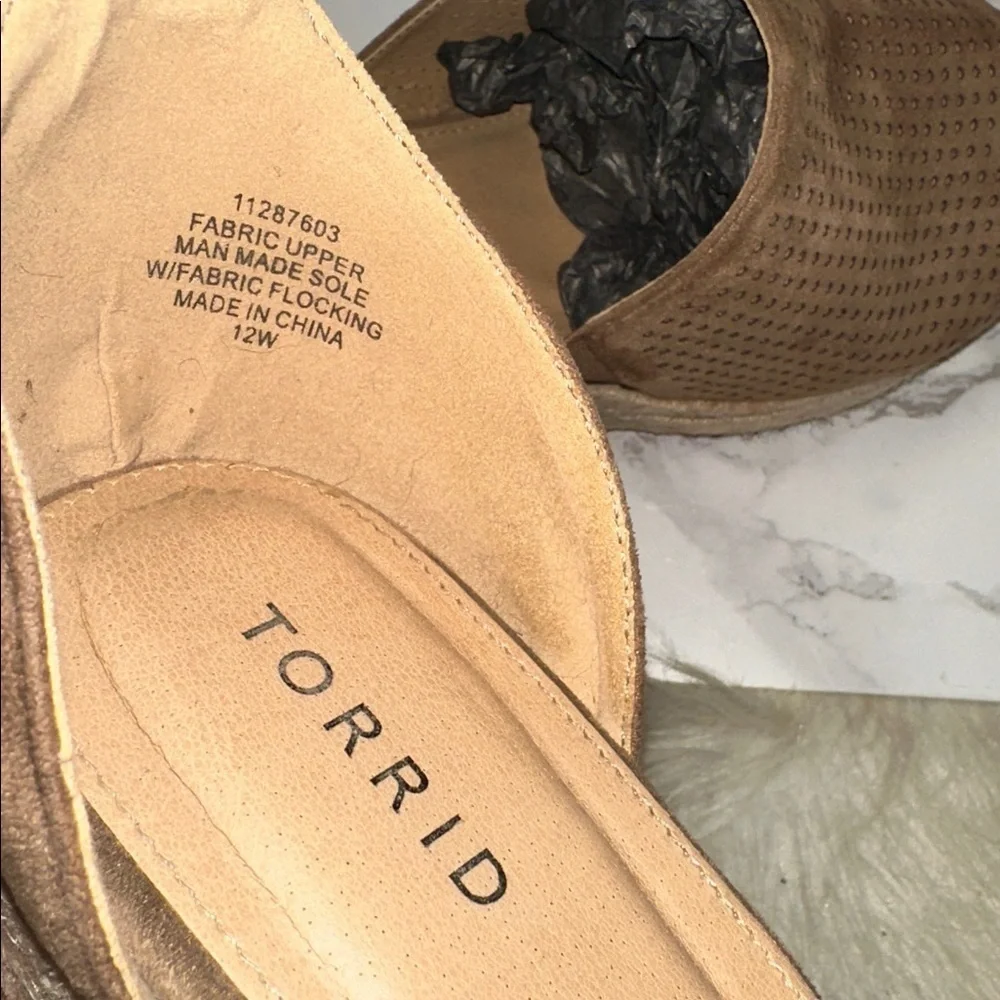 Torrid Brown Perforated Wedge Sandals 12W